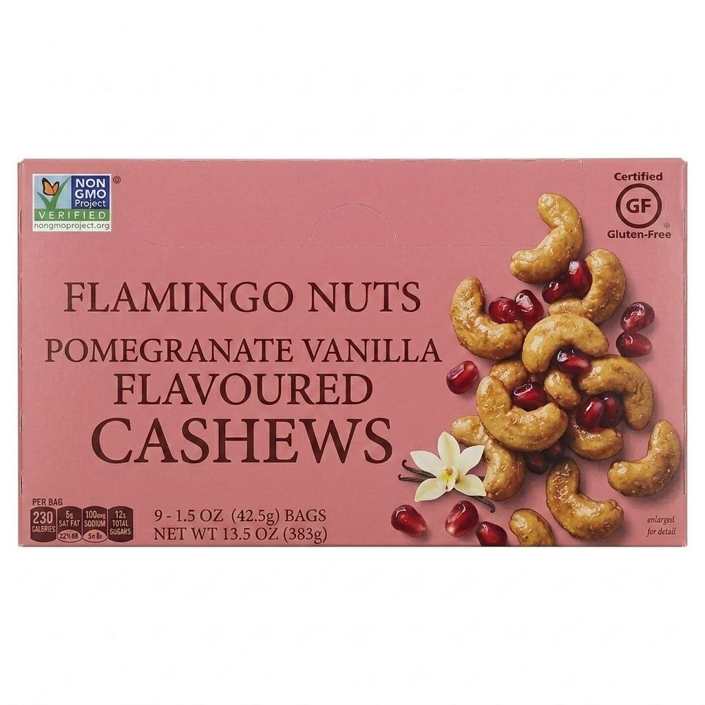 Flamingo Nuts- Pomegranate Vanilla Flavoured Cashews