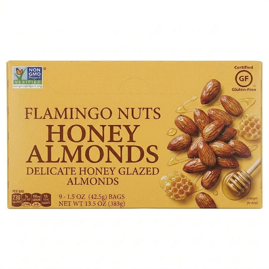 Flamingo Nuts Honey Almonds – Delicately Honey Glazed Almond Snack Mix
