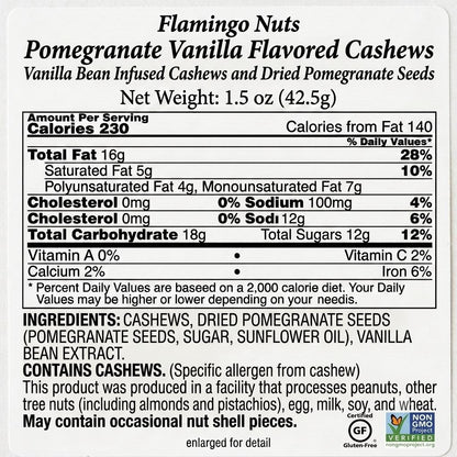 Flamingo Nuts- Pomegranate Vanilla Flavoured Cashews